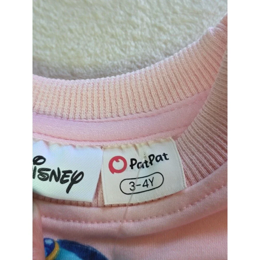 Patpat Two Piece Sweatshirt And Leggings 3-4 Years Disney Princesses Pink Floral